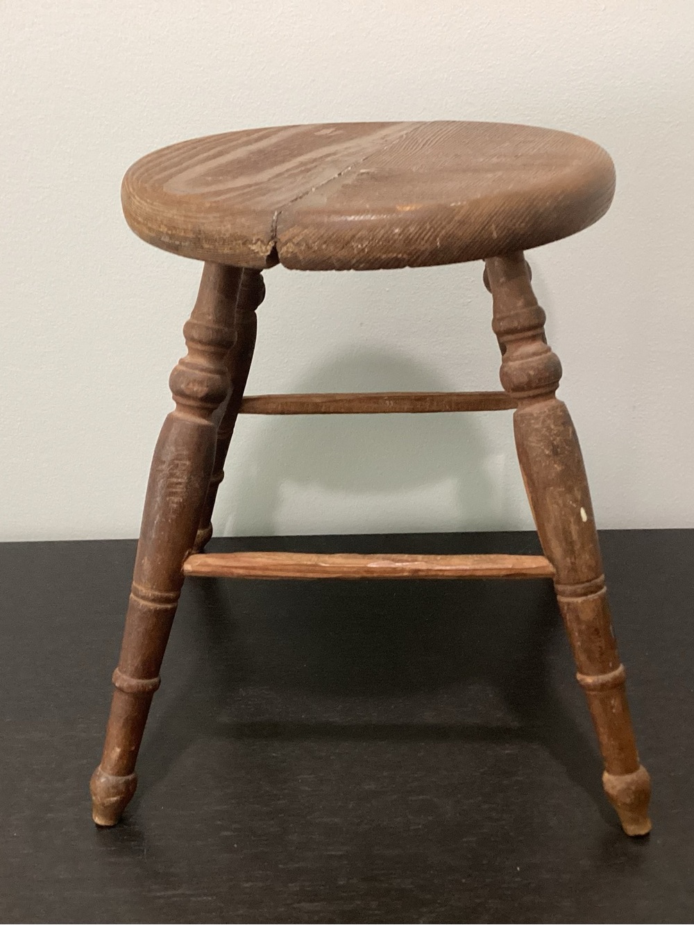Antique English Authentic stool early 20th century, likely 100 pus years old.